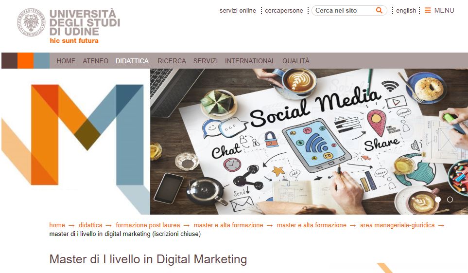 The Village per il Master in digital marketing dell'Università di Udine